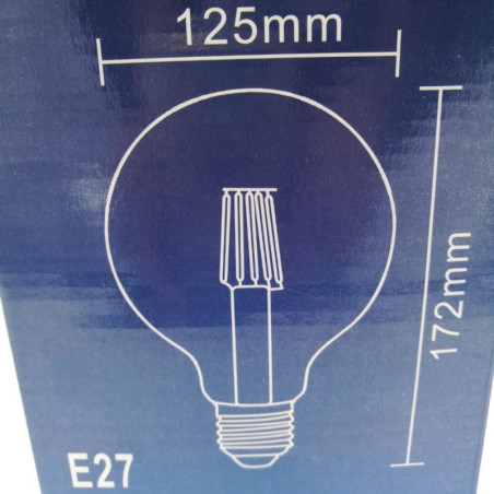 Lampadina Led E27 6W Globo trasparente G125 e attacco a vite grande - L37-6W