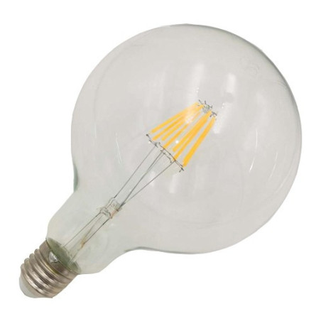 Lampadina Led E27 6W Globo trasparente G125 e attacco a vite grande - L37-6W