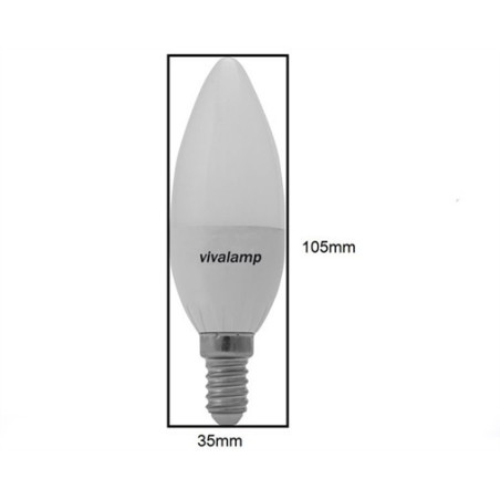 Lampadina a Led E14 a Candela, 8W C37 passo piccolo a vite – Luce fredda - C37T-8W