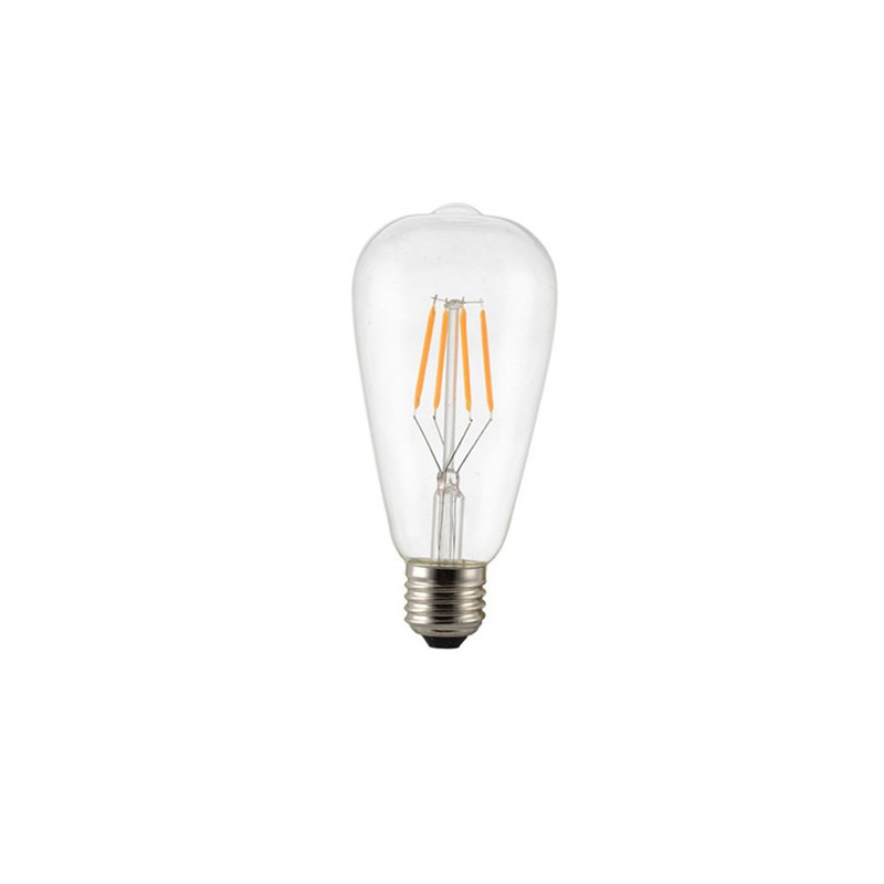 Lampadina Bulbo a filamento Led E27 8W attacco grande  Modello ST64 trasparente e 720 Lumen - ST64-8W trasparente