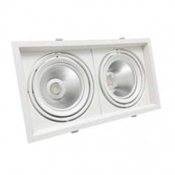 AR111 Ghiera portafaretto AR111 orientabile 40w 2x20w completa di 2 faretti LED - F61-AR111-L78-2X20W