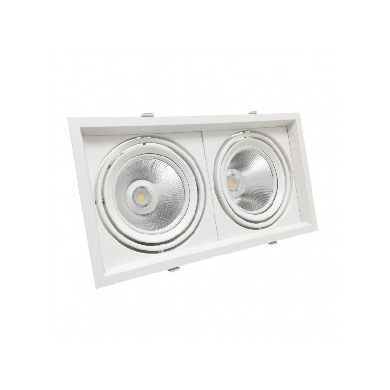 AR111 Ghiera portafaretto AR111 orientabile 40w 2x20w completa di 2 faretti LED - F61-AR111-L78-2X20W