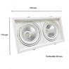 AR111 Ghiera portafaretto AR111 orientabile 40w 2x20w completa di 2 faretti LED - F61-AR111-L78-2X20W