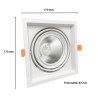 Ghiera portafaretto orientabile 20W  AR111 completa di faretto LED COB 20W - F62-AR111-L78