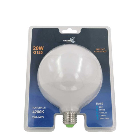 Lampadina a led E27 G120 20W led passo grande a vite - X-G120-20W