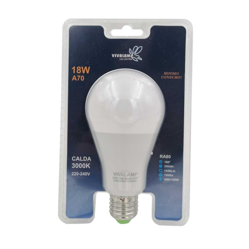 Lampadina a led E27 A70 18W led passo grande a vite - X-A70-18W