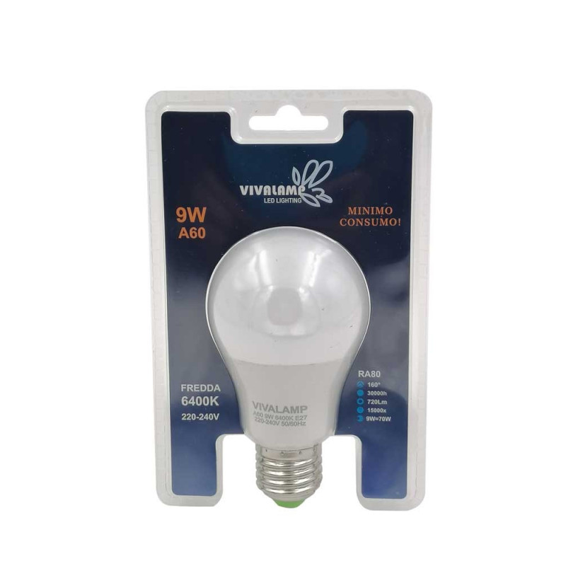 Lampadina a led E27 A60 9W led passo grande a vite - X-A60-9W