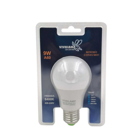 Lampadina a led E27 A60 9W led passo grande a vite - X-A60-9W