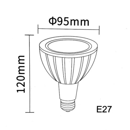 Lampadina LED PAR30 E27 35W Lampada Faretto NERO - L5-PAR30-35W