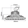 Faro Led Industriale 200W IP65 tondo per capannoni industriali - FE85-200W