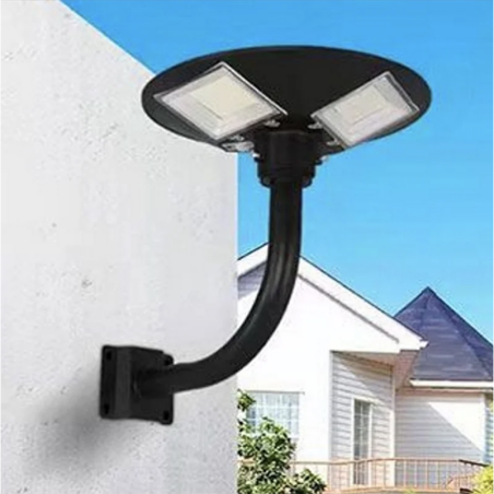 LAMPIONE LED DA GIARDINO TIPO UFO CON PANNELLO SOLARE 150W IP65 SENSORE DI MOVIMENTO E CREPUSCOLARE TELECOMANDO INCLUSO